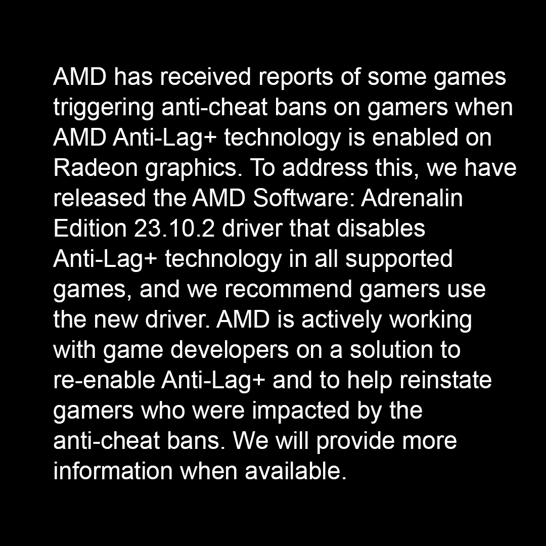 [情報] Amd發佈新驅動程式停用Anti-Lag+