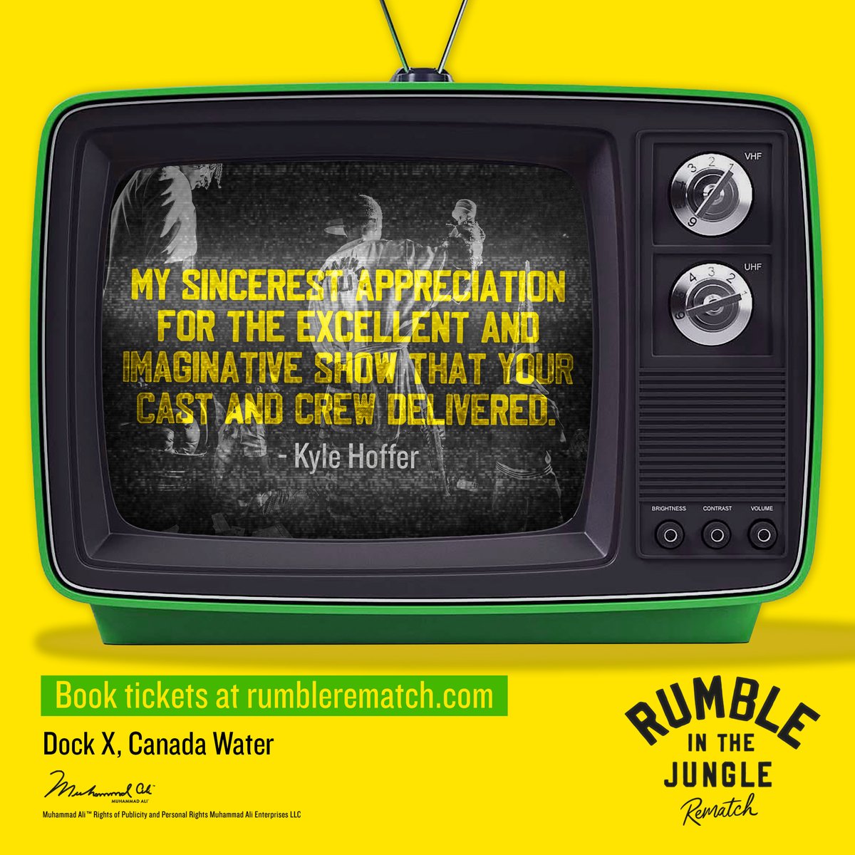 RematchLive's tweet photo. Rumble in the Jungle Rematch is a thoroughly immersive experience, brought to life by our incredible cast's improvisation skills. But it's also deeply educational and emotionally stirring. You'll definitely leave the show amazed, enlightened, and filled with newfound pride. 🙌 🥊 https://t.co/1kiouJPU3z