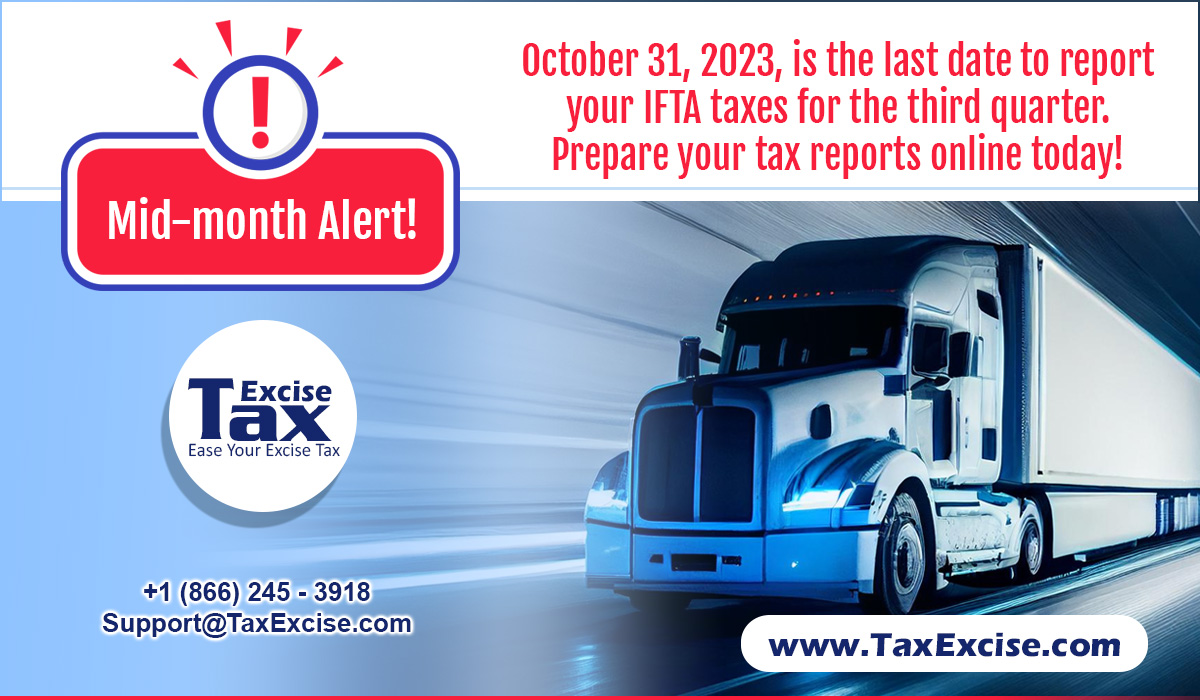 Taxexcise's tweet image. It's time to report IFTA taxes for the third quarter! Prepare your IFTA reports effectively and accurately on TaxExcise.com today! blog.taxexcise.com/deadline-to-re…
#TaxExcise #ifta #iftatax #iftareports #taxpayments #thirdquarter #duedate #deadline #october31st #taxyear2023