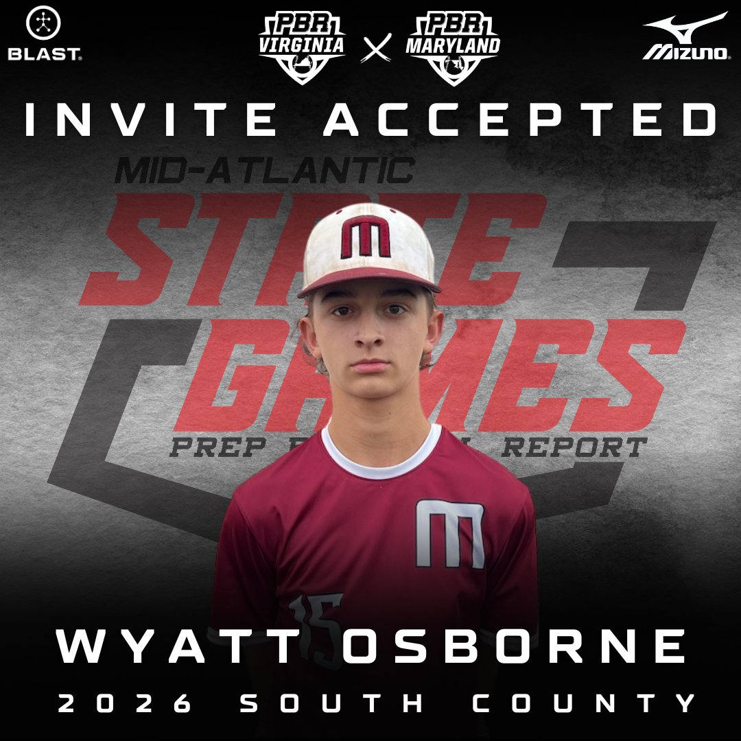 🔥 #MidAtlStateGames Previews 🔥

'26 Wyatt Osborne has accepted his invite to the Mid-Atlantic State Games.

See more on the South County RHP ⬇️
loom.ly/wpmu214

#PBRIsThere
