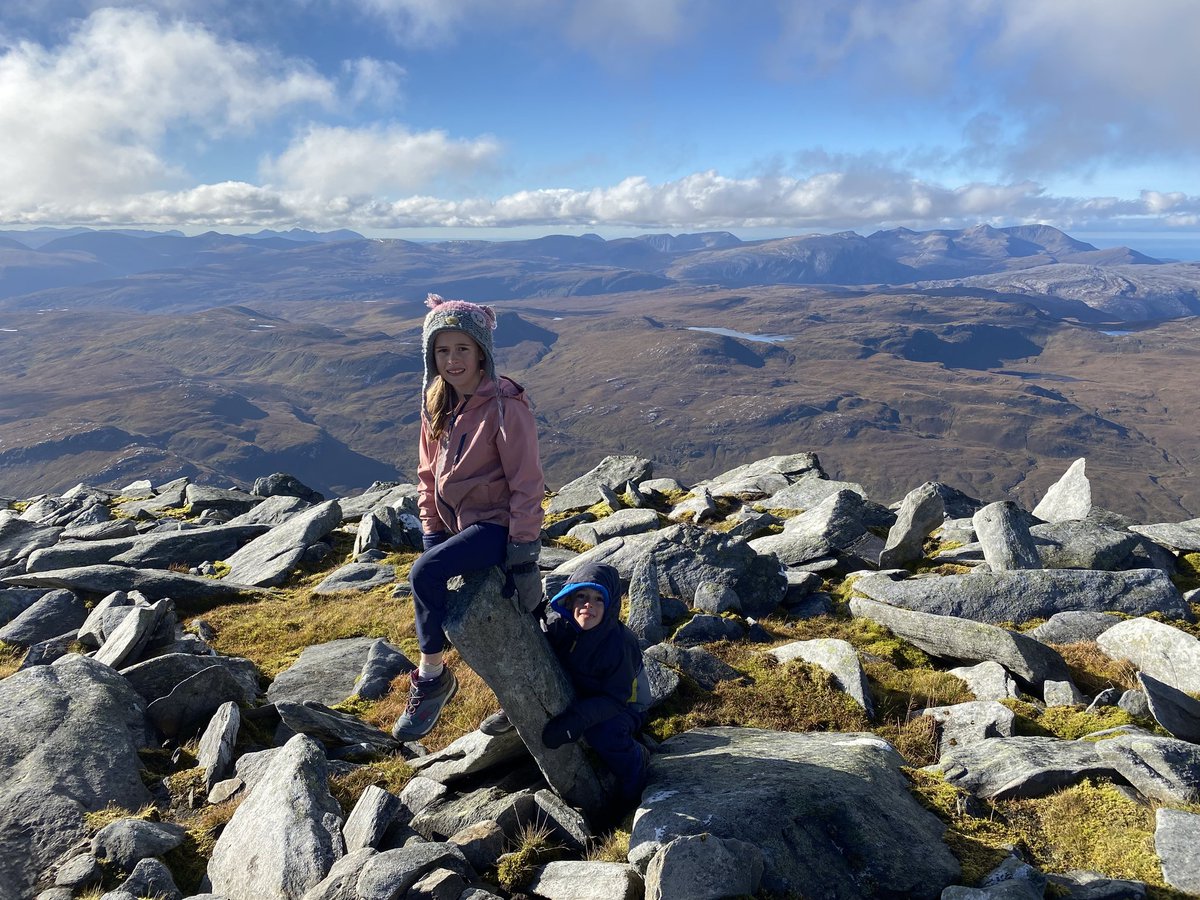 Absolutely stunning day on Ben Hope, & second hill day on the trot with this pair. Fantastic panoramic views + perfect weather. Loving being Scottish & loving life! 😍🤩🤗 #BenHope #FamilyTime