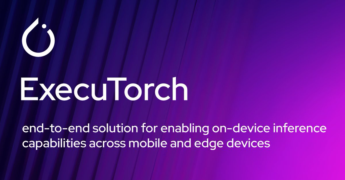 Announcing ExecuTorch 🚀 ExecuTorch offers a compact runtime with a lightweight operator registry to cover the PyTorch ecosystem of models, and a streamlined path to execute PyTorch programs on edge devices. Details: hubs.la/Q025QtSY0