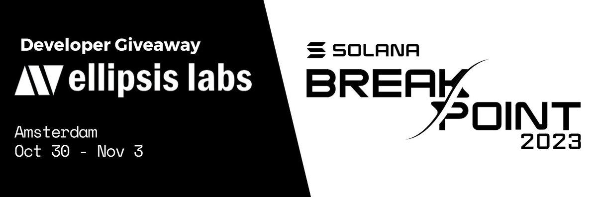 Ellipsis Labs is giving away two conference tickets to Solana Breakpoint for developers in the Ethereum ecosystem. To win, let us know why you’d like to attend: form.typeform.com/to/ZwwQin4y Winners will be announced Friday, Oct 20.