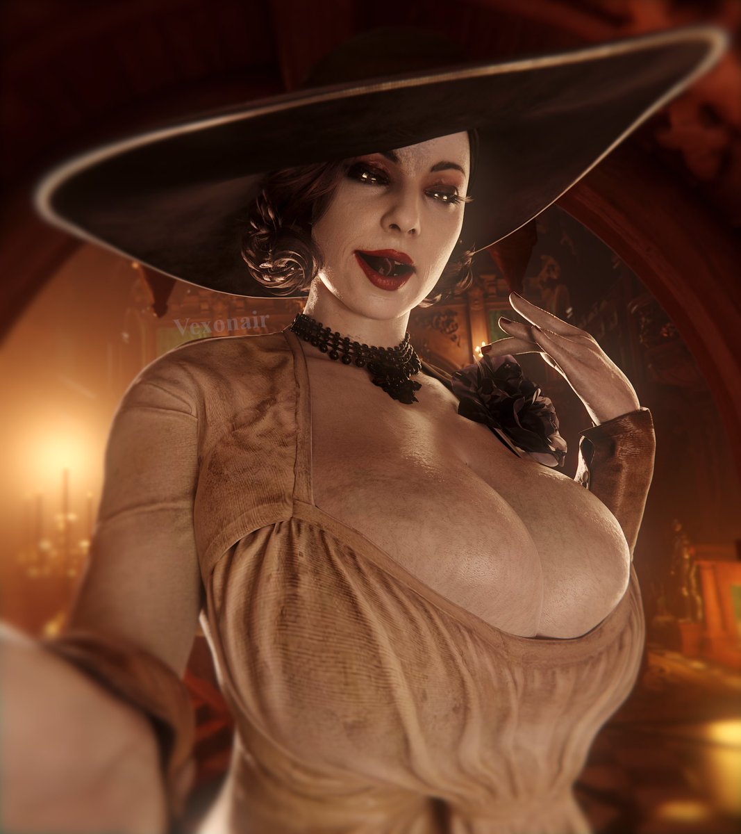 Vexonair's tweet photo. Excessive Thirst. #ResidentEvil #LadyDimitrescu #alcinadimitrescu https://t.co/UNtH6VBOHW