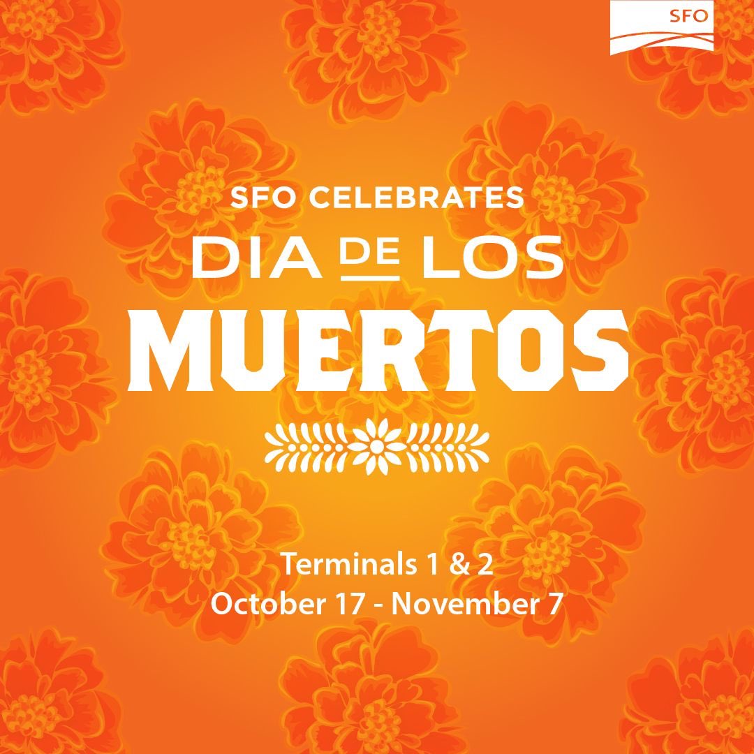 SFO Celebrates Dia de los Muertos through Nov. 7 in Harvey Milk Terminal 1 and Terminal 2! Art exhibitions include an altar, a mural, and live cultural performances. For a detailed schedule visit flysfo.com/sfo-celebrates. 

#SFOCelebrates #FlySFO #Diadelosmuertos