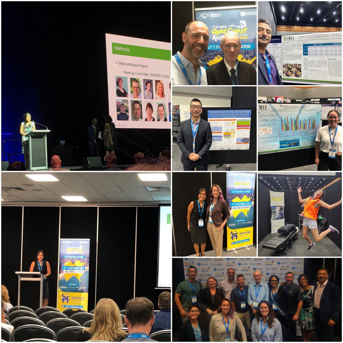 A few shots of the CMCC team at work at the World Federation of Chiropractic Biennial Congress at the Gold Coast, October 11-14, 2023. Congratulations to Dr. Martha Funabashi on receiving the Scott Haldeman Award for Outstanding Research!
