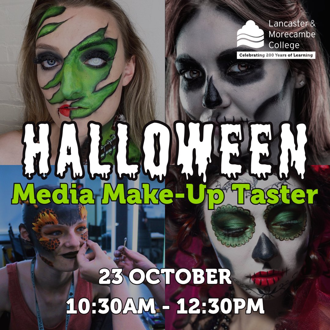 LMCollege's tweet photo. We have an exciting event happening next week that you don't want to miss!!
Halloween Media Make-Up Taster Event 🎃🕷️💀
To register to attend, visit here https://t.co/F3YMGX1Ngp
#halloween #theatricalmediamakeup #lmcollege #tasterevent https://t.co/APJ0EVdRze