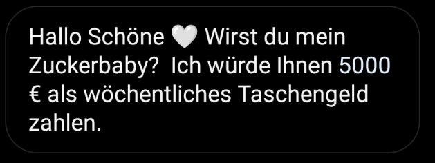schilduin's tweet photo. Hab zum ersten Mal auf Insta ne Anfrage von nem Typen bekommen, der mein Sugardaddy sein will, was sag ich ihm am besten? https://t.co/z4A5F5p2xt