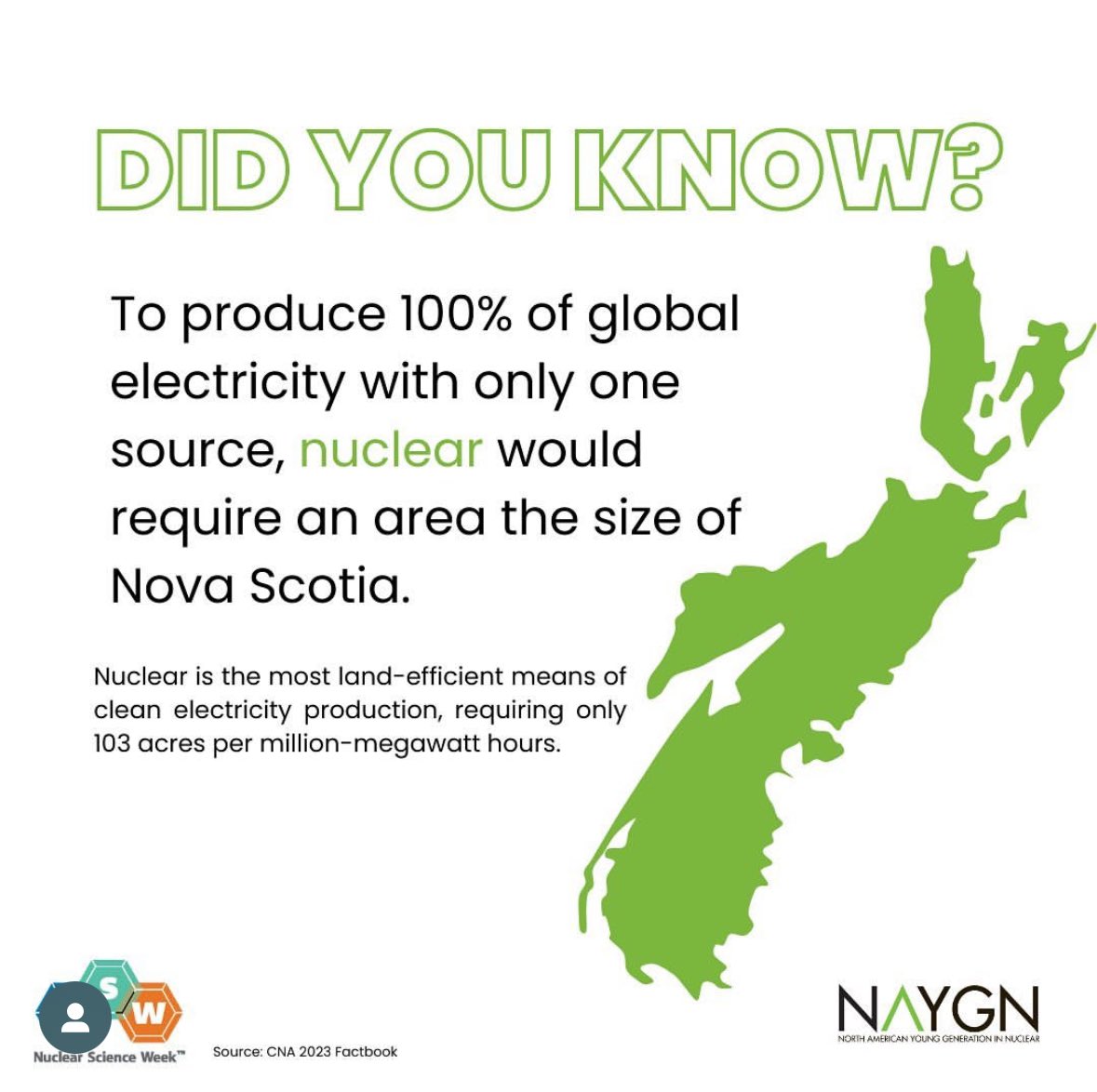 This #NuclearFact from the @NA_YGN #NewBrunswick 🇨🇦 Chapter! #TheMoreYouKnow 🌈
@nuclearsciweek ⚛️
#NuclearScienceWeek ⚛️