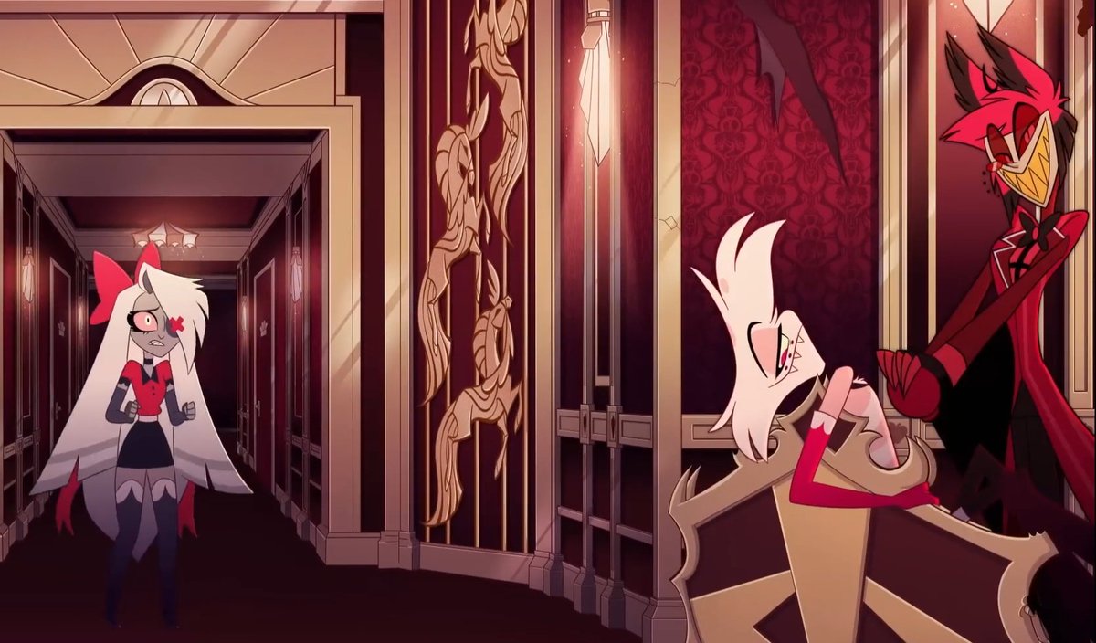pecaskiller's tweet photo. No traía lentes y pausé el vídeo. Por un instante malpensé la situación entre Angel y Alastor, JAJAJAJJAJAJA.

#HazbinHotel #HazbinHotelAngel #HazbinHotelAlastor https://t.co/jZILM4rR9k