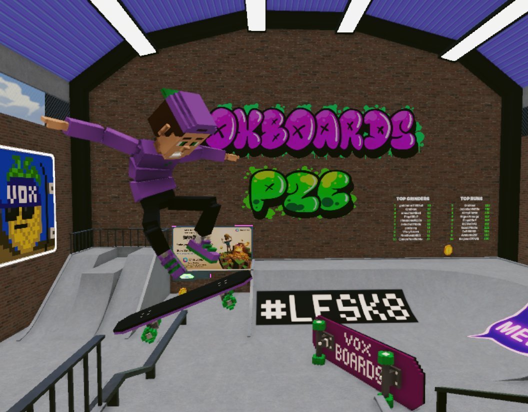 o0maska0o's tweet photo. The Voxboards Fingerboard Smart Wearable lets you build a skatepark ANYWHERE in #Decentraland #Metaverse
This FRIDAY 2PM PT/ 5PM ET party with @DCLBabyDolls and @category5music 💫💃
Play2Earn free @VoxBoardsNFT 👉https://t.co/tj9fmzRGap
#Voxboards4Life https://t.co/vQZ29Vw5pw