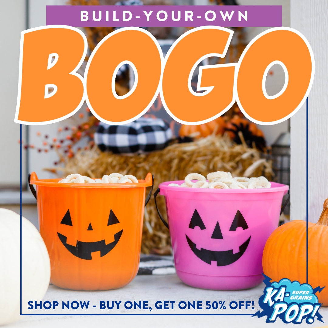 Get ready to spook-tacular savings with our Halloween Mix-and-Match BOGO! 🕷️

Buy one, get one 50% off on your favorite Ka-Pop! Snacks. Whether you're craving a sweet or savory treat, it's all up to you! Shop now: kapopsnacks.com/collections/all 🎃

#Vegan #GlutenFree #AllergyFriendly