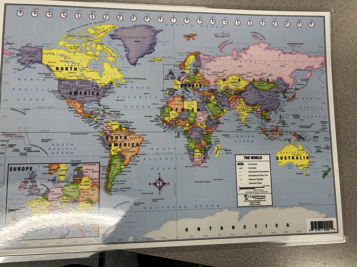 Thrilled to have been able to procure these desk maps for some of our  #socialstudies classes. Game changer. So versatile and fit in a desk. #geographymatters