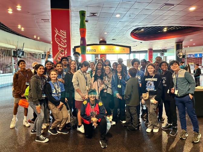 Seema2315's tweet image. Great STEM field trip @FlaPanthers with hands on experience! CSMS Stallions made the tallest tower! @BrowardSTEM @CSMiddleSchool