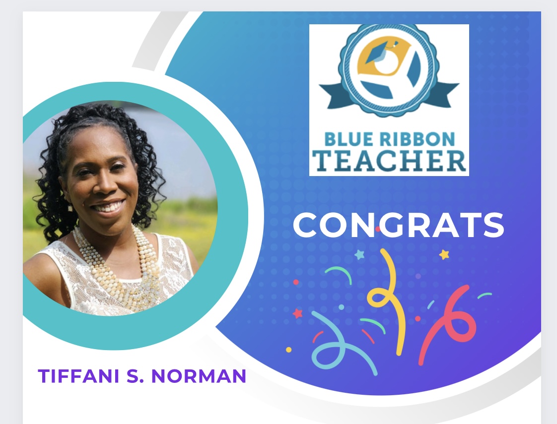 Congratulations to Ms. Tiffani Norman, Eakin GATE teacher, on being a Blue Ribbon Teacher!

To say we're proud is an understatement!

#eakinproud