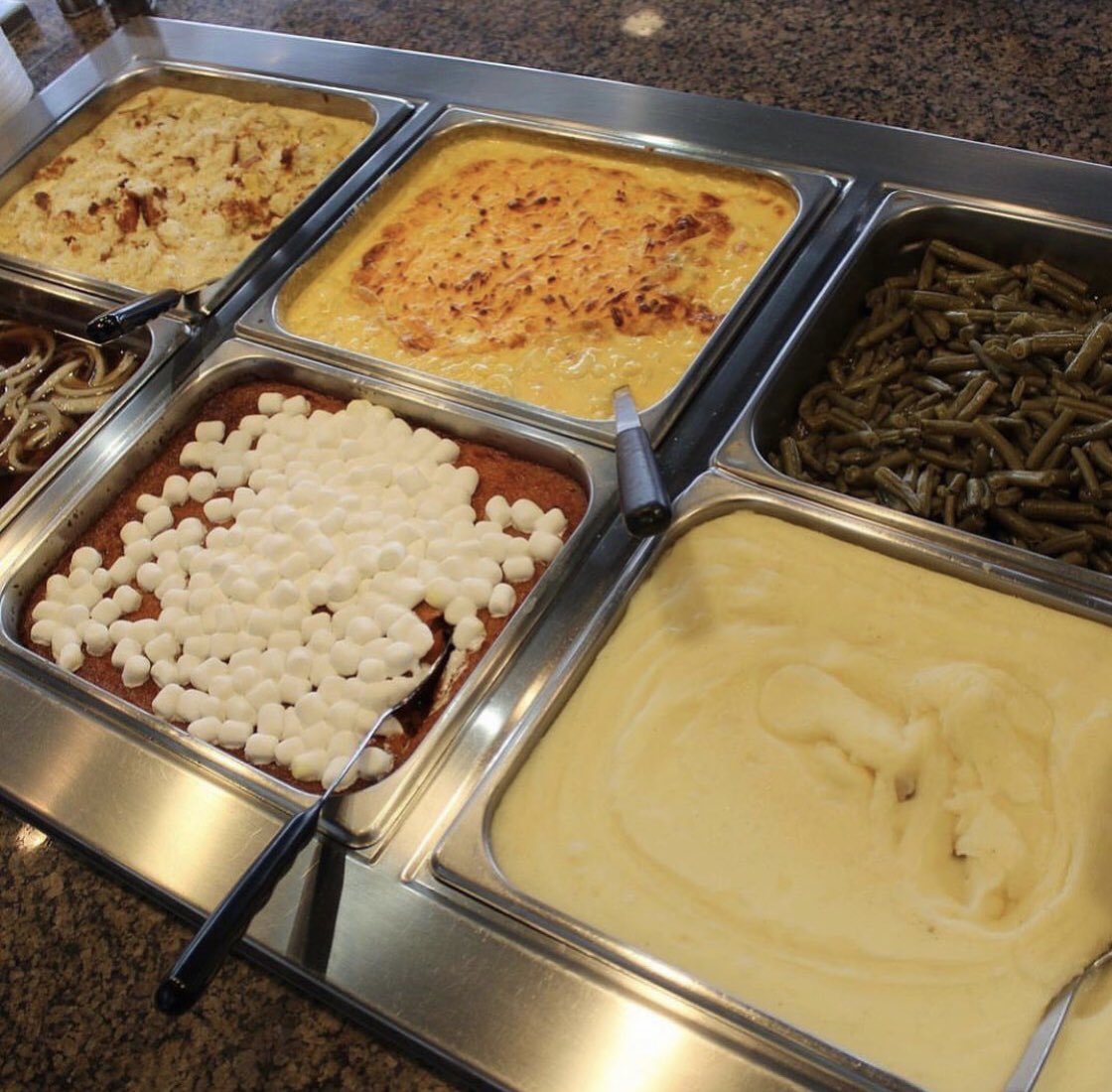 We’re serving-up all your favorites … made-from-scratch mashed potatoes, carrot souffle, mac &amp; cheese, squash casserole and more! 😍