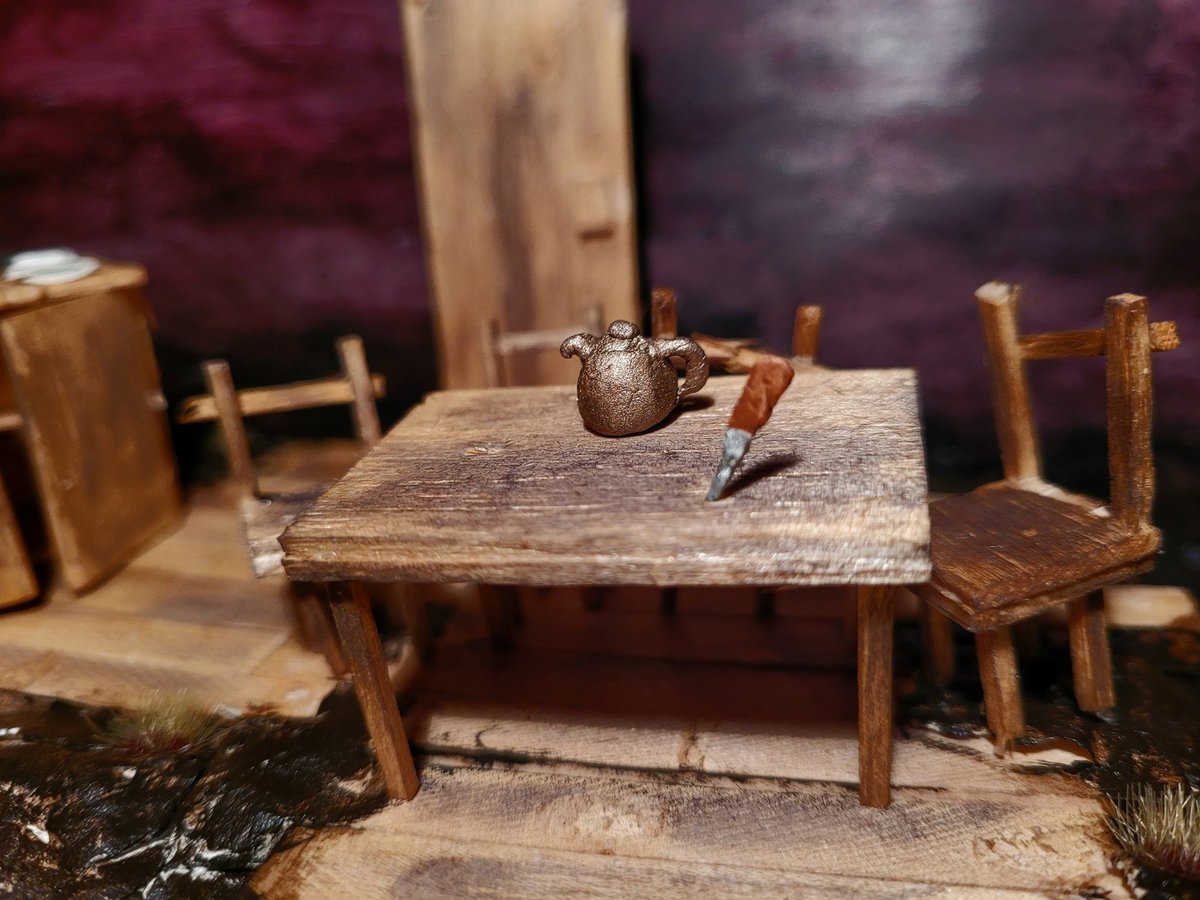 TylerNiamh's tweet photo. "Now this is how ya gut a hare." 
1.25 scale modelbox of a set concept for On Raftery's Hill by Marina Carr. https://t.co/o3uY7Ca9pF
