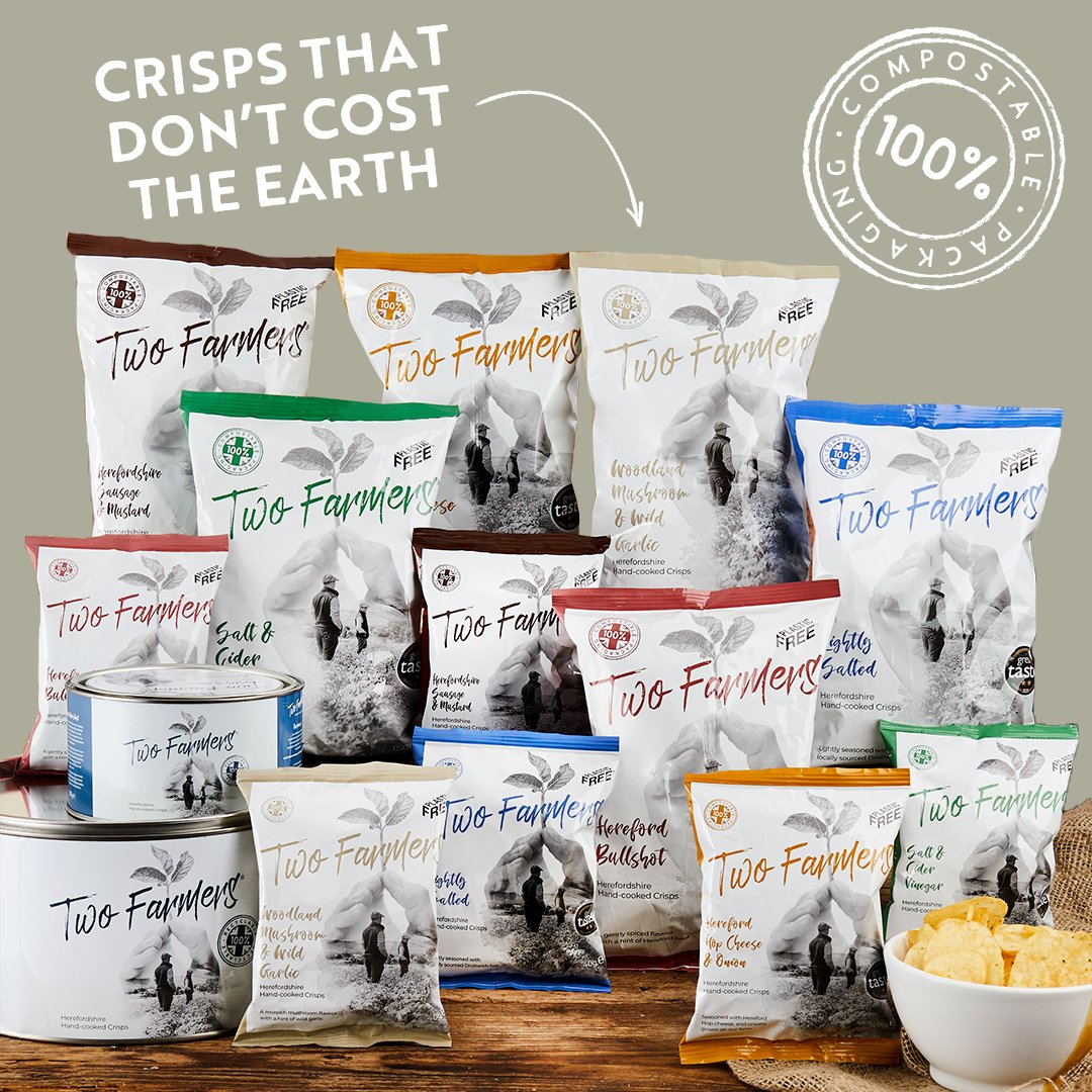 Good things come to those who snack sustainably! 🙌🏼 🌍 Every bag of Two Farmers Crisps is a step toward a greener future. Shop our 500g, 150g, 100g and 40g size formats in all six delicious flavours over on our website today. twofarmers.co.uk/shop/