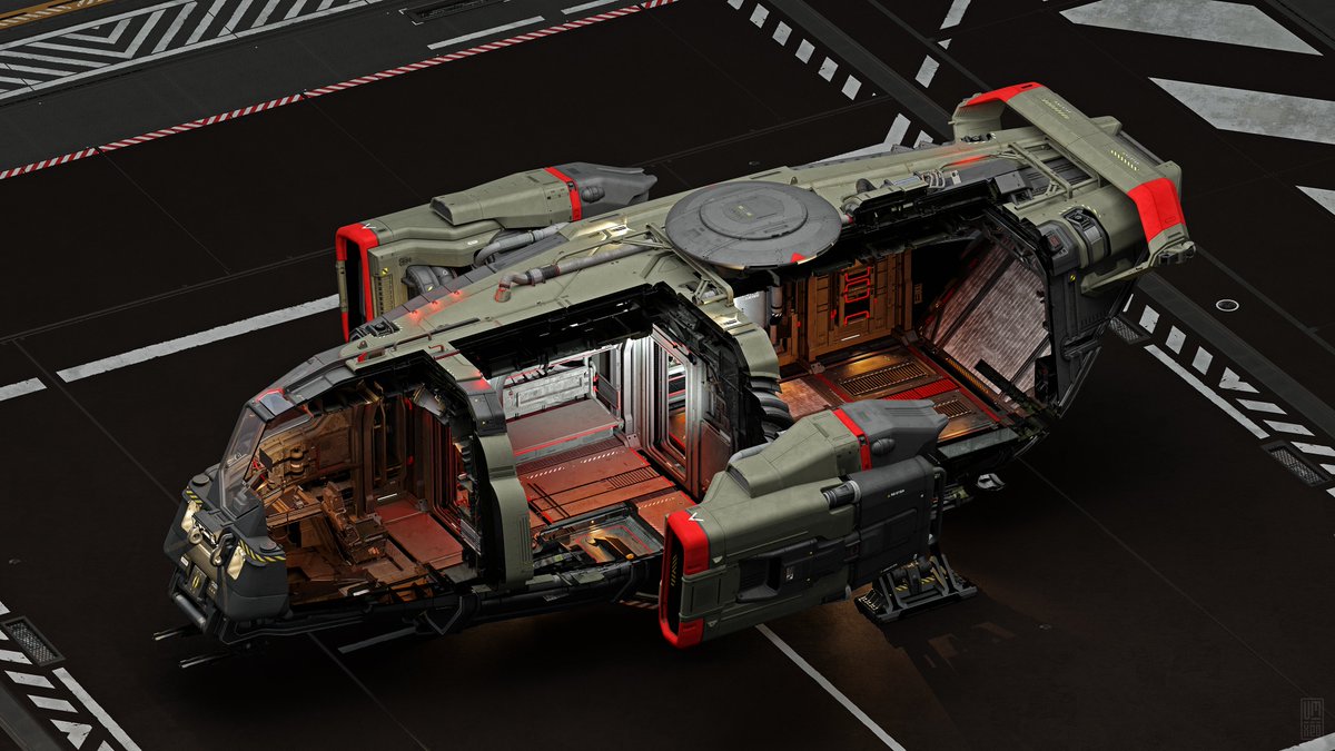 joshderr's tweet image. Drake Cutter Scout - Cutaway

#starcitizen
#starfab
#blender3d