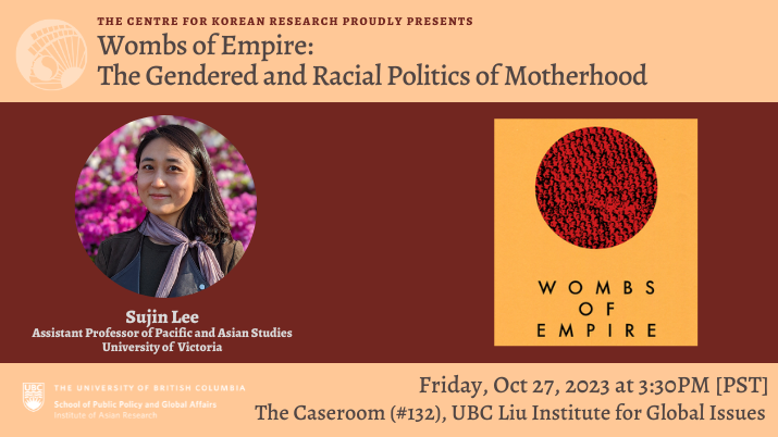 On Friday October 27, 2023
Join us with Dr. Sujin Lee from University of Victoria
ckr.iar.ubc.ca/events/event/d…