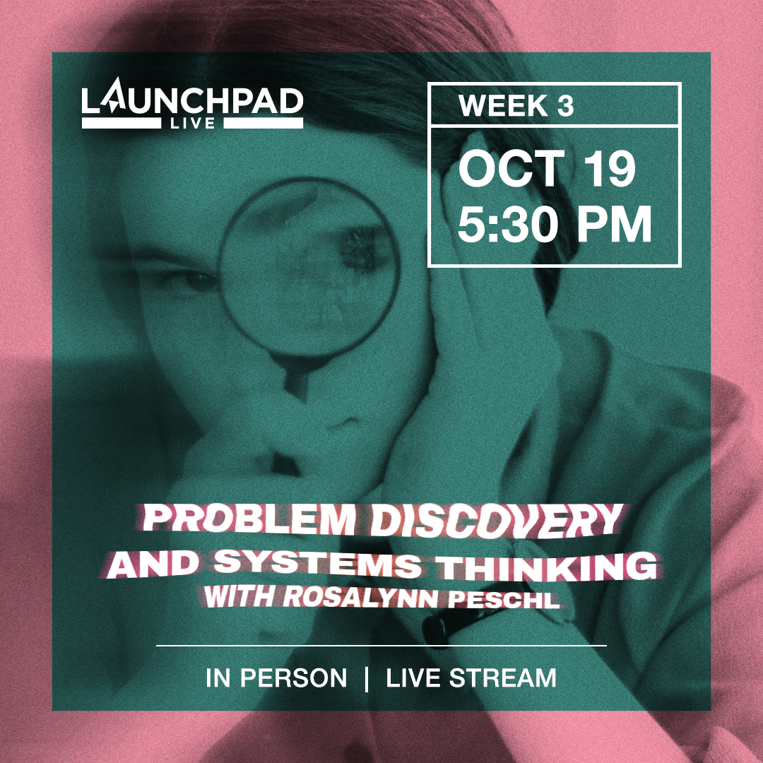 Join us for Week 3 of Launchpad Live with Rosalynn Peschl of the Haskayne School of Business. She's passionate about solving global challenges with sustainable business solutions. Register at lu.ma/oy6q0lnj.