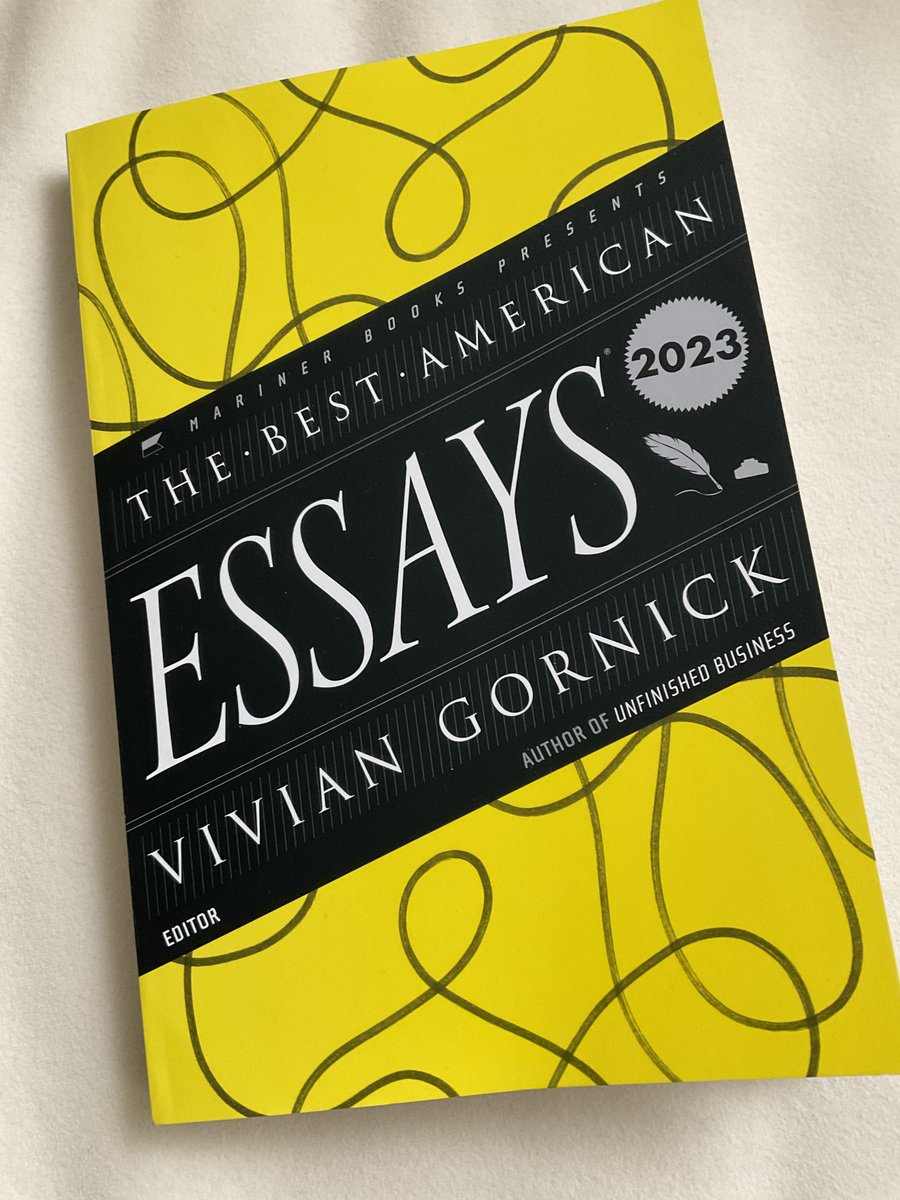 Best American Essays 2023 is out today, I‘m thrilled to be included w/ 20 wonderful writers inc @ericborsuk @robert_a_siegel @merrillgerber @ChrisDnns @SandraHEliason1 @Angelique23456 Many thx to Vivian Gornick, @MarinerBooks