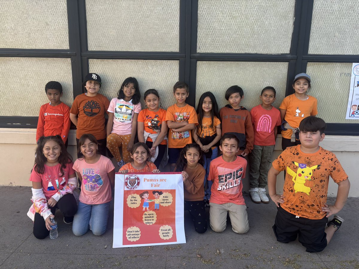 NorthRanchito's tweet image. Today students wore orange to celebrate the fairness pillar #CharacterCountsWeek #GoPumas