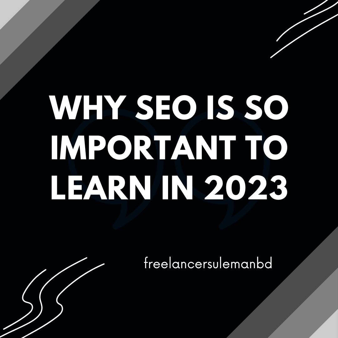 itzsulemanbd's tweet image. SEO (Search Engine Optimization) continues to be an essential skill to learn in 2023 for several reasons
linkedin.com/pulse/why-seo-…
#seo2023 #seotips #seoservices #seoexpert #seostrategy #seoagency #seomarketing #seospecialist #seoconsultant #seoexecutive #seoaudit #seoranking