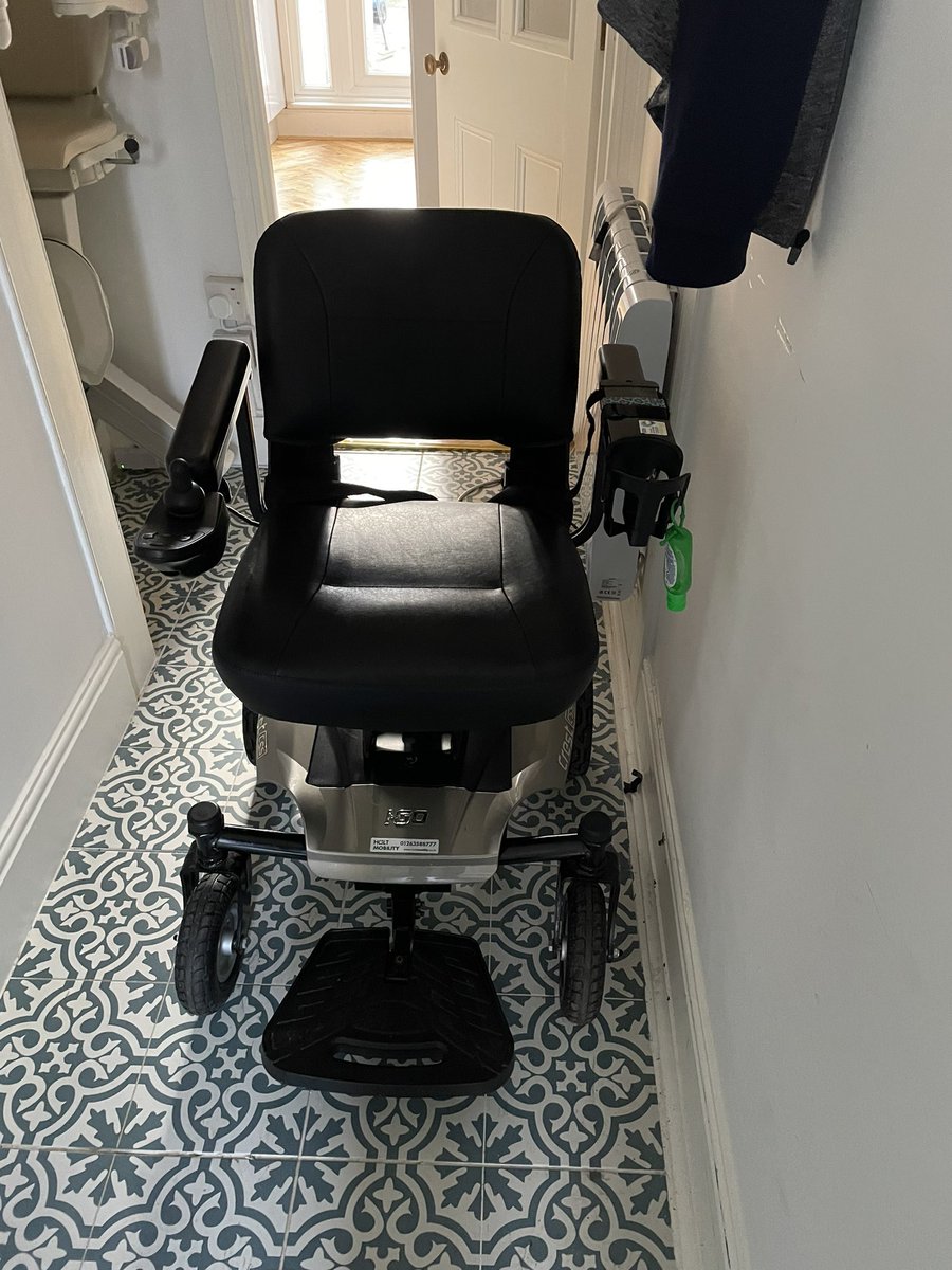 While my powerchair is off for servicing, the mobility shop has lent me a replacement for the week and my goodness it’s making me appreciate my own wheelchair all the more - and proving why you can’t just get them “off the rack”. #wheelchair #disability  #WheelchairsAreFreedom