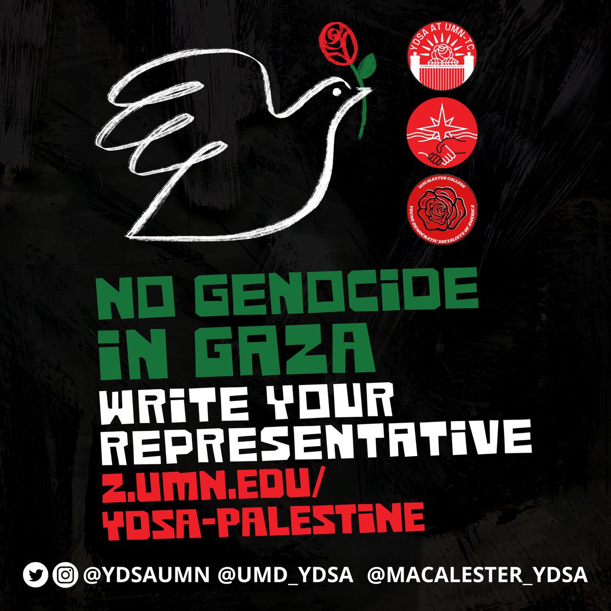 Send a letter to your representative to demand our tax dollars aren’t spent on genocide: z.umn.edu/ydsa-palestine

#NoMoneyForMassacres #NoGenocideInGaza