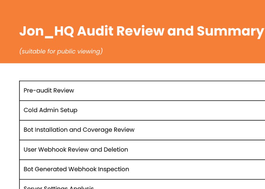 In my Twitter bio, I mention something called a "Discord Server Audit." Here's a brief explanation of what that entails.

The goal is to make a server safe.

A big part of that is looking for weaknesses that an attacker will use in combination with phishing to 
attack the server.