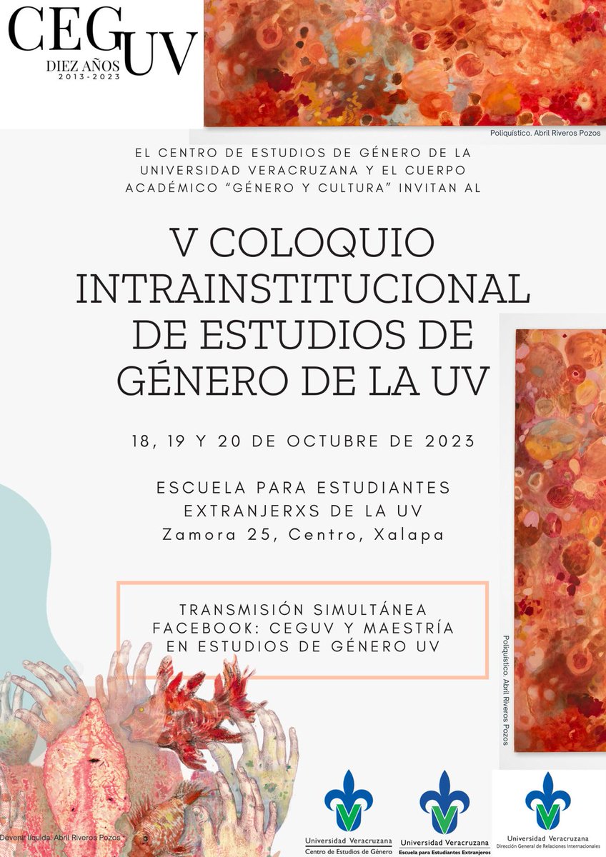 GENEROUV's tweet photo. ¡Es mañana!
Violencia, subjetividades LGBTIQ+, salud, cultura, espacio, territorio, arte, campos de investigación dentro de los estudios de género en la UV.
Conoce más en nuestro V Coloquio Instrainstitucional de Estudios de Género.
Transmisión simultánea por Facebook Live. https://t.co/gv71vLEtnk
