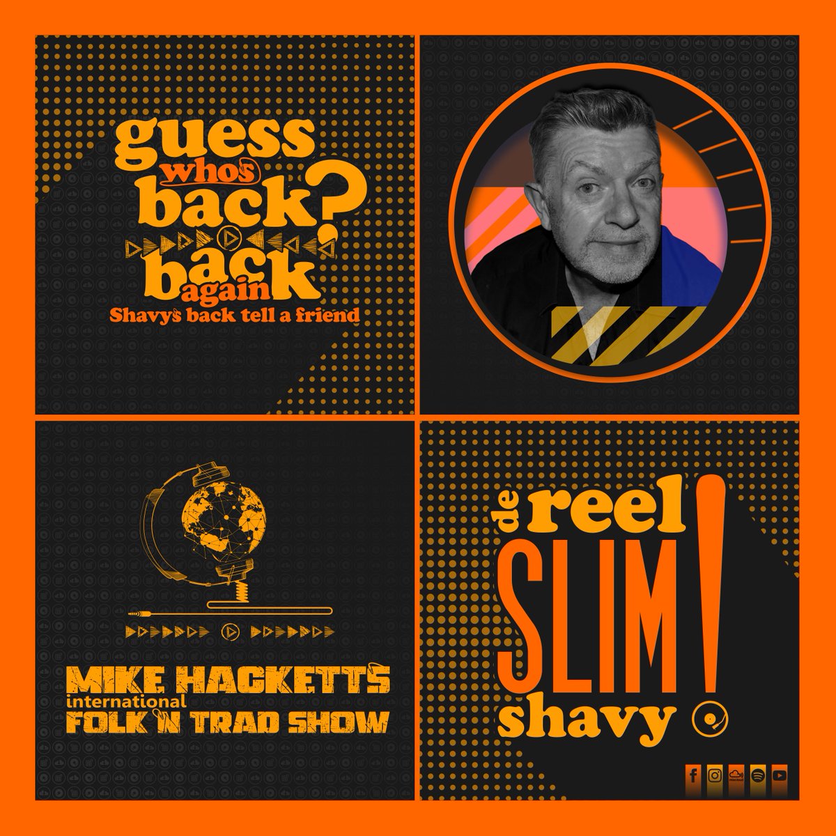 The 'bare faced' DJ returns tomorrow night with lots of great folk'n music live from 9-11pm listen hear 👉 bit.ly/bklrlivestream #slimshavy