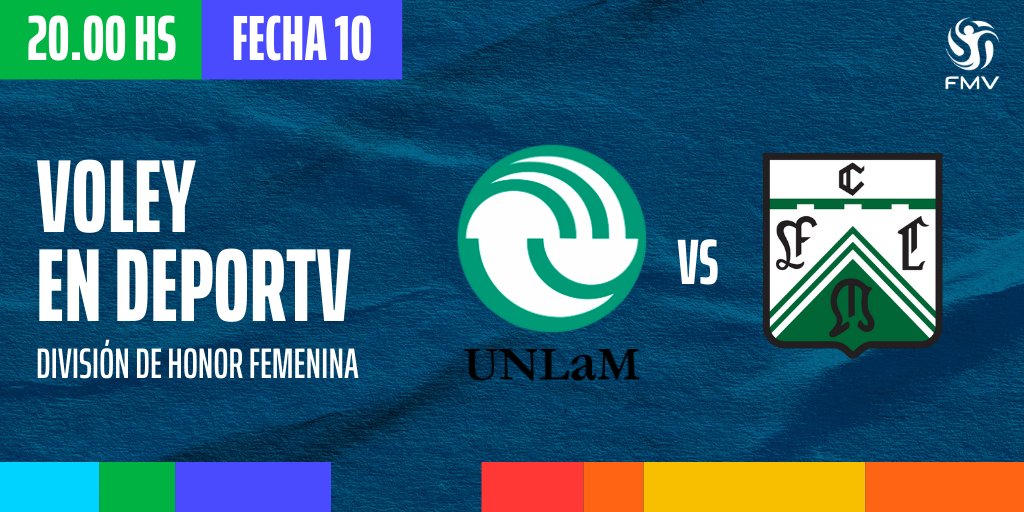 MIÉRCOLES | #VOLEYenDEPORTV 🏐 

🏆 División de Honor Femenina 

🗓️ Fecha 10

⏰20  hs 

👕 <a href="/UNLAMDeportes/">UNLaM Deportes</a> 🆚 <a href="/FCOVOLEY/">Ferro Voley</a>
 
📍Universidad Nacional de La Matanza

📝 Más info 👉deportv.gob.ar/publicacionNot…

🔴 EN VIVO a través de nuestra pantalla 📺y plataformas digitales 📱💻🖥️.