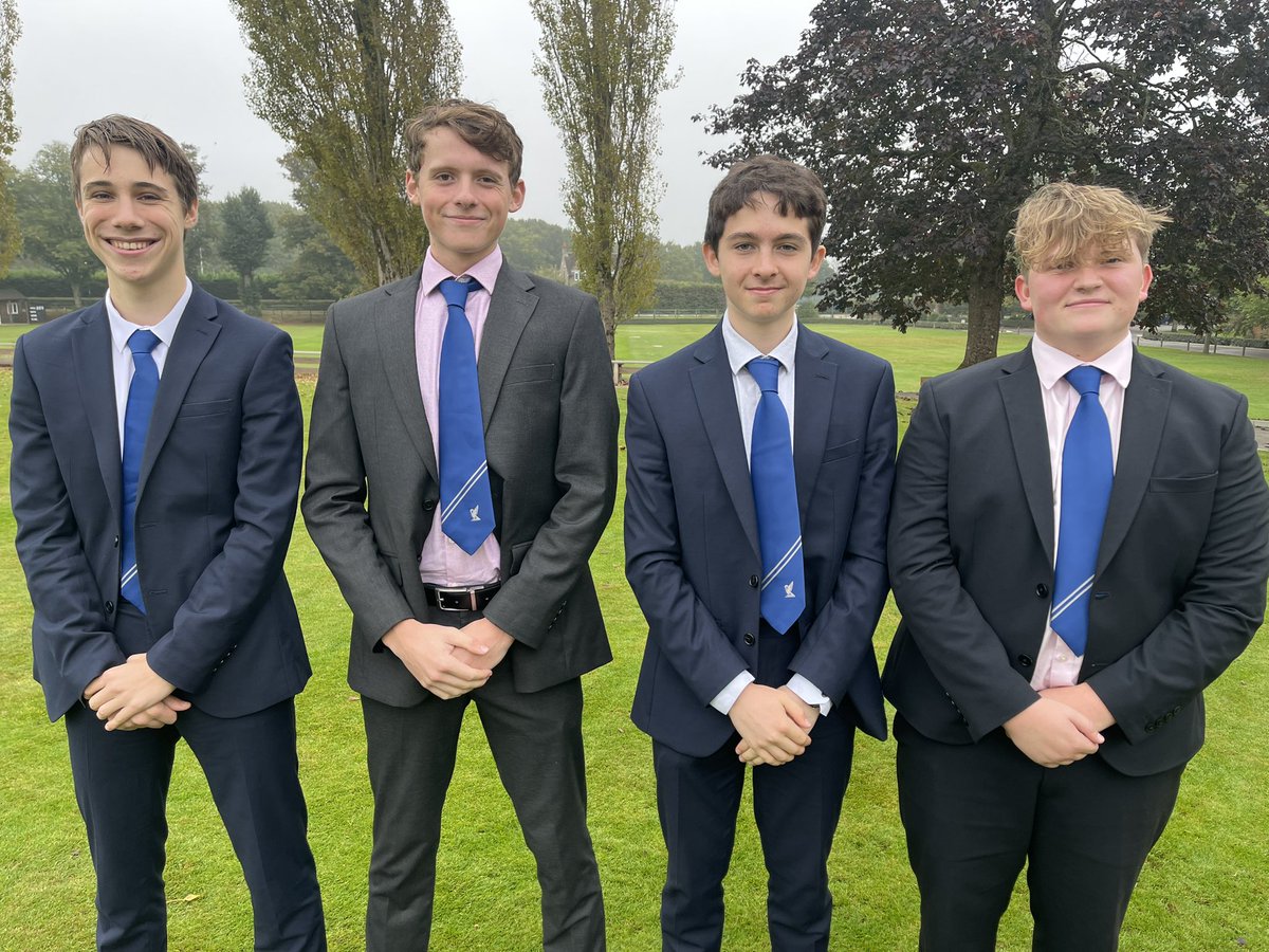 Congratulations 👏 👏👏to our new Head of Crosse, Bertie, and Deputy Head of House, Thomas, for 2023-24. Meet our LVI House Prefects (from left to right): Thomas, Bertie, Isaac &amp; Teddy sporting the new Crosse House ties 💙🤍 <a href="/ArdinglyCollege/">Ardingly College</a>