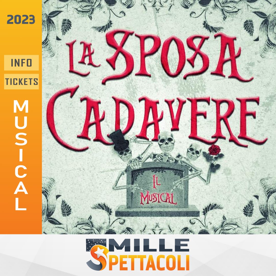millespettacoli's tweet photo. 🎭 La Sposa Cadavere Il Musical: Un'Esperienza Teatrale che Ti Lascia Senza Fiato!
  
Amore, magia e mistero si fondono in un'esperienza indimenticabile che ti terrà incollato alla poltrona dall'inizio alla fine. 🎶

Info e biglietti su https://t.co/wLGzKgv9YV https://t.co/PTif1B5OZU