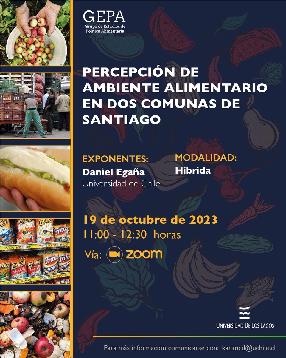 GESA_Ceder's tweet photo. Este JUEVES es la sesión GEPA de Octubre. Estaremos con Daniel Egaña de la UCH conversando sobre ambientes alimentarios👇🏾
inscripciones en https://t.co/pyNClMdm5H 

@puduasado @JGoldsmithWeil @Ceder_ULagos @esp_uchile https://t.co/zIjGStFRje