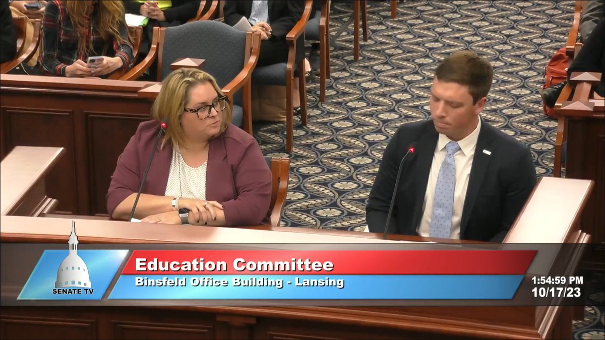 miedjustice's tweet photo. Meghan Schmidbauer of @DetroitDegrees supporting #SB463 as a tool to increase college enrollment and decrease the risk of school debt, especially for students of color, at the Senate Ed Committee #MichEd #Miedjustice #MiLeg https://t.co/lDBWBkt5oV