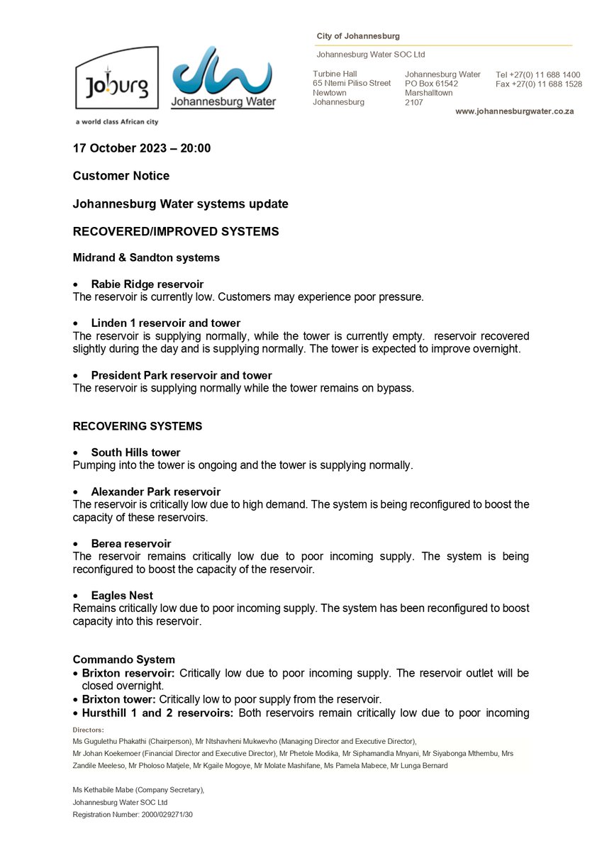 Johannesburg Water tweet media