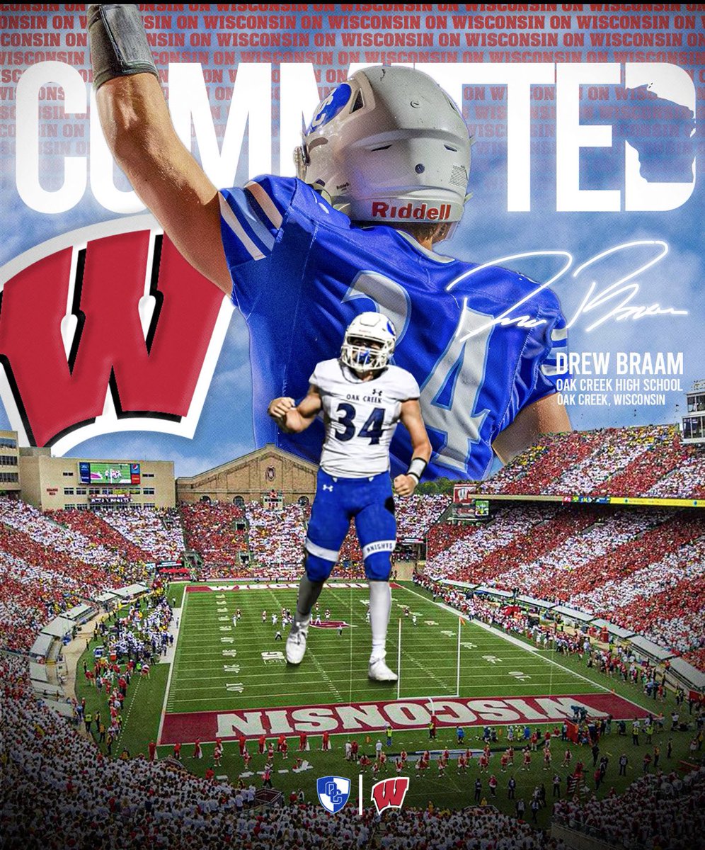 I am extremely blessed to announce that I will be committing to The University of Wisconsin. #OnWisconsin 🔴⚪️

<a href="/_maximus347/">Maximus Stienecker</a> <a href="/CoachMikeTress/">Coach Mike Tressel</a> <a href="/CoachFick/">Luke Fickell</a>
