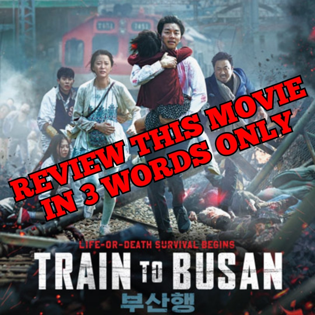 YouRunPodcast's tweet photo. Can you review Train To Busan in only 3 words? 

Best 3 word reviews will be featured on our episode, and we will give your account a shout-out, too. 

So choo choo Zombie's and away you go! 

#3wordreview #traintobusan #zombiemovie https://t.co/ln8VZuG3WS