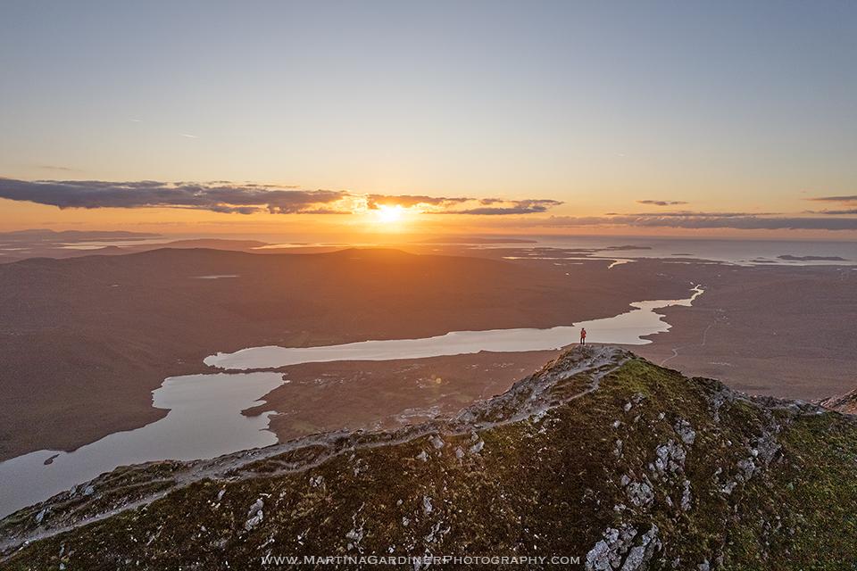 Watching the sunset from the summit of Errigal last night #Donegal