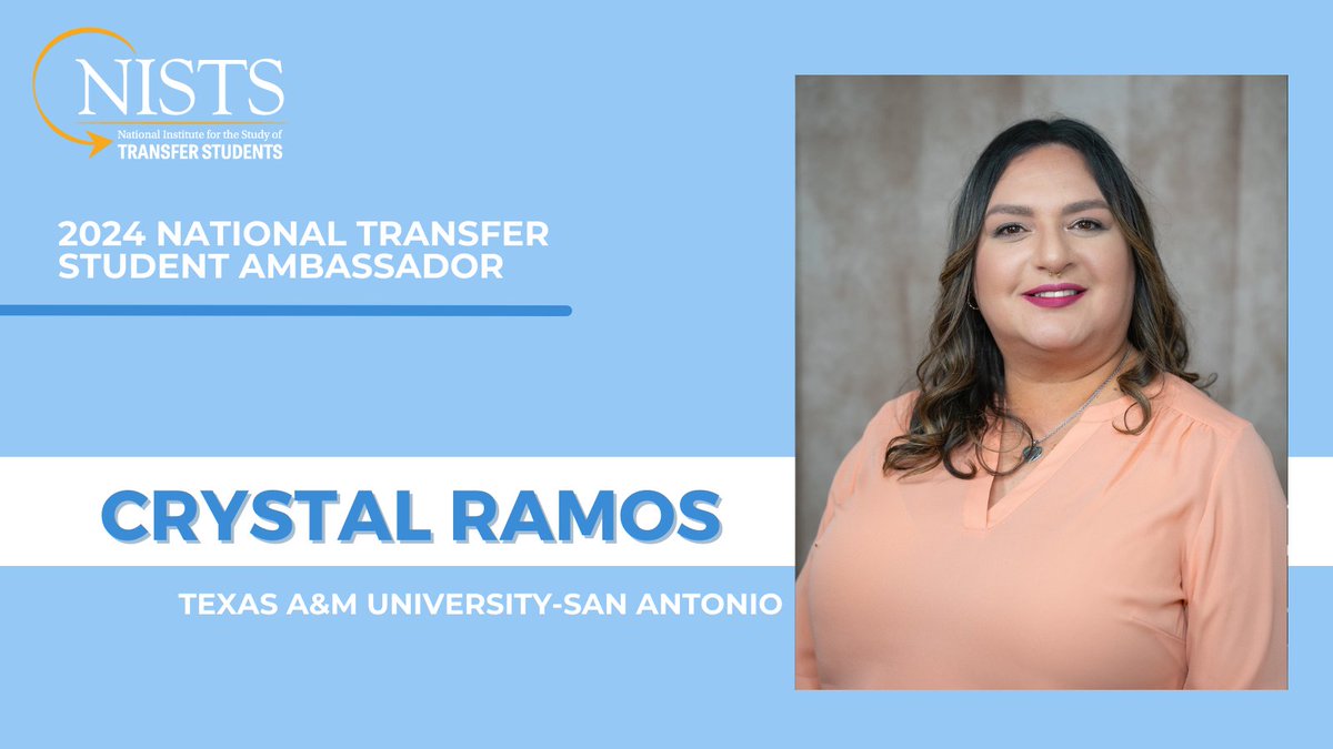 NISTS (@transfertweet) on Twitter photo Meet Crystal Ramos, “I did not have it all together, but the home I found in the Student Engagement office empowered me to feel like it was possible. I knew I had to help others experience that same sense of empowerment.” <a href="/TAMUSanAntonio/">Texas A&M University-San Antonio</a> <a href="/PACPR/">Palo Alto College</a> Meet Crystal Ramos, “I did not have it all together, but the home I found in the Student Engagement office empowered me to feel like it was possible. I knew I had to help others experience that same sense of empowerment.” <a href="/TAMUSanAntonio/">Texas A&M University-San Antonio</a> <a href="/PACPR/">Palo Alto College</a>