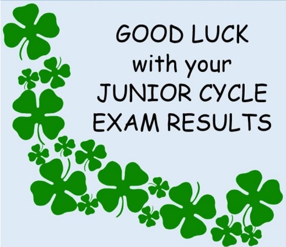 Good luck to all the TY and 5th Yr students who are receiving their Junior Cert Results tomorrow. 🤞