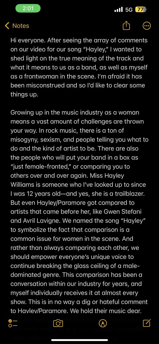 glimmersband's tweet photo. A statement about our song “Hayley” https://t.co/nGRjLYSO1o