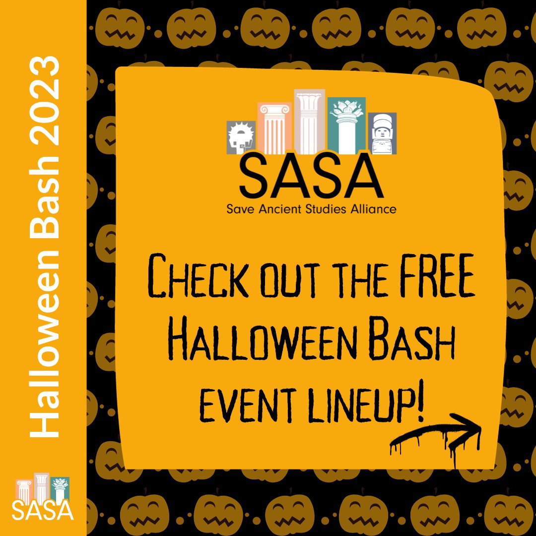 AncientSave's tweet photo. 🎃Halloween Bash Fundraiser #FREE events! (EDT)

#ArchaeogamingLive: @TotalWar PHARAOH

#BookClub "Epic of Helinthia" by @mjpankey1

#Masterclass: “The Role of The Icelandic Undead” Dr. Manea

“Ancient #MonsterMash” Convos Beyond the Classroom Panel

➡️https://t.co/uS1OFKumHo https://t.co/B0LnbYogPH