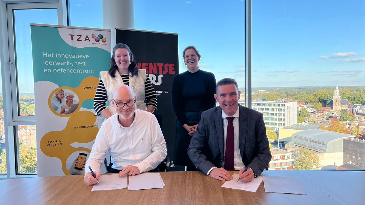 Vanmiddag is de samenwerking met de Technologie &amp; Zorg Academie getekend! Samen willen we inzetten op de kansen en mogelijkheden van technologie in de zorg en welzijn. Een belangrijke ontwikkeling om de zorg toegankelijk, beschikbaar en betaalbaar te houden. 
#TwentseKoers