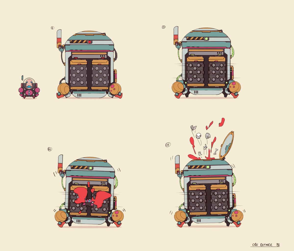 「Initial concept for the grinder. In the 」|Gareth Daviesのイラスト