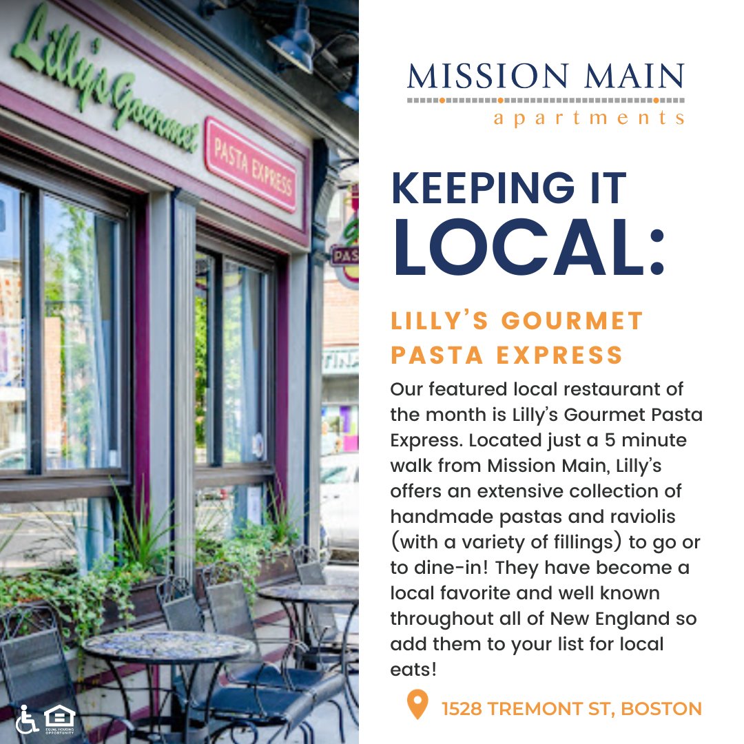 MissionMainApts's tweet image. Happy #NationalPastaDay! You can celebrate by heading over to Lilly&apos;s Gourmet Pasta Express right down the road! 🍝 #SupportLocal #LocalBusinessSpotlight #NationalPastaMonth #BostonEats