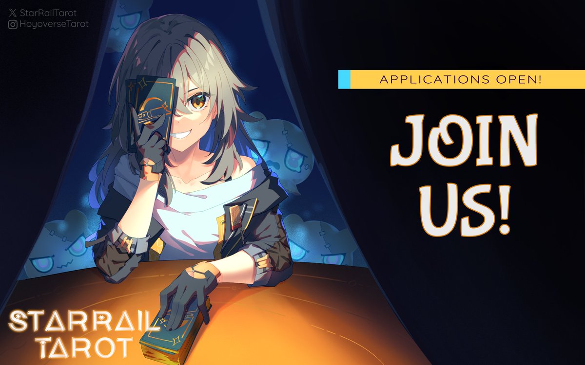 Contributor Applications are now open!

Star Rail Tarot is looking for:
- Tarot Card Illustrators
- Merch Artists
- Graphic Designers
- Book Writers
- Photographers
- Social Media Managers

Join us to create the shiniest HSR project yet!

forms.gle/RXkvWqZG9XUgxC…